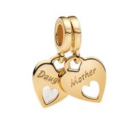 Doyafer Or MèRe Fille Amour Pendentif 925 Argent Sterling Compatible Avec Les Femmes Collier Pendentif Cadeau D'Anniversaire De Famille