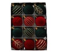 doyandader Boules de Noël en velours | Boules décoratives de sapin de Noël en velours - Décoration pour l'extérieur, les fêtes de famille, les fêtes, le jardin, le rebord de fenêtre, paysage d'hiver