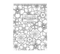 doyandader Carnet de dessin - Agenda quotidien | 52 pages à spirales avec fleurs pour notes de réunion, organisation, travail, journal, planification quotidienne