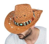 doyandader Chapeau de cowboy à large bord, chapeau de protection solaire, sombrero pour femme, accessoire pour voyage, randonnée, camping, photographie, pique-nique, activités de plein air