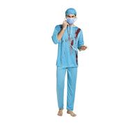 doyandader Costume d'Infirmière Sanglant Halloween - Déguisement d'Infirmière pour Halloween | Fournitures Cosplay Tenue Déguisement Fête Médecin Femmes Hommes Filles Garçons Adolescents