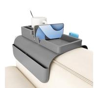 doyandader Plateau de canapé avec porte-gobelet, organiseur en silicone antidérapant avec poche latérale, plateau de canapé avec porte-gobelet, pour bureau, voiture, voyage, chaise, lit, canapé TV