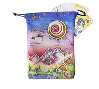 doyandader Pochette Tarot | Sac De Rangement pour Dés | Pochette de Rangement avec Cordons pour Bijoux Dés Fournitures de Divination Rituels Spirituels à Domicile Voyage Yoga Méditation et Astrologie