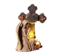 doyandader Statues de Jardin d'Extérieur | Figurines Angéliques pour Jardin à Lumière Solaire,Décoration Extérieure en Résine Résistante aux Intempéries pour Hommage et Commémoration