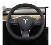 DOYELE Housse Volant Voiture 4 Couleurs pour Tesla modèle 3 2016-2023, Accessoires Protection universels Auto Respirants antidérapants en Cuir PU,Bla-CK