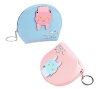 DOYIFUN Lot de 2 porte-monnaie en forme de chat - Cadeau de Noël ou d'anniversaire - Fermeture éclair - Style vintage
