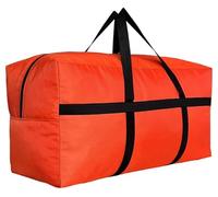 DoYiKe Sac de sport et de rangement avec fermetures Éclair et poignées, grand, orange et robuste, pliable, pour voyage, 142 x 68 x 38 cm, taille XL