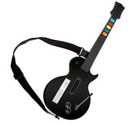 DOYO Guitare Guitar Hero Wii Wireless Noir pour Nintendo Wii Guitar Hero et Rock Band, Guitare Sans Fil Contrôleur de Type Guitare Amovible pour Wii