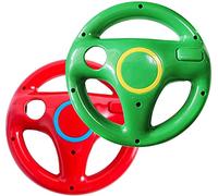 DOYO Volant Wii Mario Kart pour Nintendo Wii U Manette de Nintendo Switch Rouge et Vert (2 Pièces)