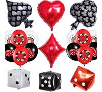 Doyomtoy 19 pièces Ballons de fête pour le casino Décorations de fête sur le thème du casino-Kit de décorations pour fête d'anniversaire-Thème casino,Soirée Casino Las Vegas Party Supplies