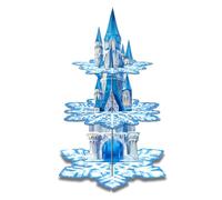 Doyomtoy 3 Tier Ice Themed Cake Stand, Snow Flocon Dessert Stand, Fille Anniversaire Décoration Gâteau Stand, Fête d'anniversaire Dessert Gâteau Poêle, Gâteau Stand,...