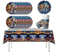 Doyomtoy 61 pièces de vaisselle pour le monde virtuel du bac à sable pour les fêtes d'anniversaire des enfants, les fêtes d'anniversaire et les de Noël