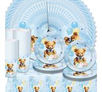 Doyomtoy Ensemble de vaisselle de fête d'anniversaire pour 20e invités, nappes, assiettes, tasses, serviettes pour accessoires de fête d'anniversaire