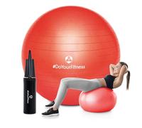 #DoYourFitness Balle de Gymnastique avec système Anti-Burst | Balle Polyvalente pour Le Pilates, Fitness, etc. et Une Position Assise Saine | Idéale à la Maison ou au Bureau [Rouge- 85 cm]
