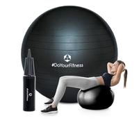 #DoYourFitness Balle de Gymnastique avec système Anti-Burst | Balle Polyvalente pour Le Pilates, Fitness, etc. et Une Position Assise Saine | Idéale à la Maison ou au Bureau [Noir- 65 cm]