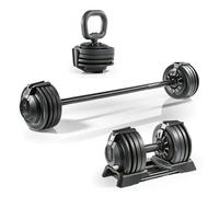 Set Haltères 3-in-1 Haltère Court Kettlebell Haltères Disques pour Haltères