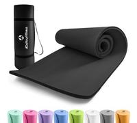 #DoYourFitness x World Fitness | Tapis de fitness "Yogini" | 183x61x1cm | antidérapant & robuste | tapis de gymnastique idéal pour yoga, pilates, workout, outdoor, gym & home | Noir