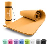 #DoYourFitness x World Fitness Tapis de Yoga Jivan avec Sangle de Transport et Bouteille d'eau - 186 x 61 x 2cm - Rembourré et Antidérapant - Tapis de Gymnastique pour Pilates - Orange