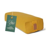 DoYourSports Coussin Carré de Yoga et Méditation »Paravati« - Yoga Bolster Zafu avec Remplissage de Coques d'épeautre Organique - 67 x 13 cm - Siege Méditation Confortable - Jaune Indien