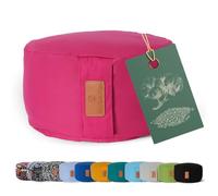 #DoYourYoga Coussin de Yoga »Vishnu« - Idéal pour Yoga, pilâtes et méditations prolongées - Housse retirable & Lavable - Dimension : H 15 cm, D env. 30 cm - Rose - Cosses de Sarrasin