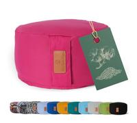 #DoYourYoga Coussin de Yoga »Vishnu« - Idéal pour Yoga, pilâtes et méditations prolongées - Housse retirable & Lavable - Dimension : H 15 cm, D env. 30 cm - Rose - Coques d'épeautre