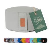 #DoYourYoga Coussin de Yoga »Vishnu« - Idéal pour Yoga, pilâtes et méditations prolongées - Housse retirable & Lavable - Dimension : H 15 cm, D env. 30 cm - Gris Souris - Coques d'épeautre