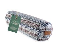 #DoYourYoga Coussin Rond pour Yoga et Méditation avec Vannure de Sarrasin Biologique (KBA), 68cm x 22cm, Housse Lavable en Coton & Polyester, Assise, Zafu pour Yin - Style 19