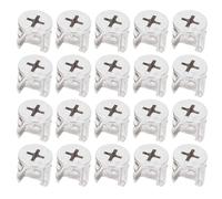 DOYUKY 20 Pieces Raccords pour Meubles Ferrure à Came, 15 x 12 mm Écrous de Verrouillage à Came Anticorrosion, Connecteur Excentrique en Alliage pour Panneau de Meuble de Tiroir d'Armoire