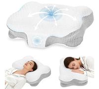 Dozion Oreiller Ergonomique Cervical pour Dormir - Oreiller Orthopédique en Mémoire de Forme, Soutien de la Nuque Latéral et Dorsal, Housse Déhoussable et Lavable, 58×40×10/13 cm