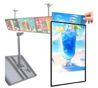 DOZPAL Panneau Lumineux LED pour Menu de Restaurant - Caisson Lumineux publicitaire Ultra-Fin, Support pour enseigne de Restaurant/Magasin de Plats à emporter HorizontalScreen-60×80cm