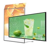 DOZPAL Panneau publicitaire LED Commercial - Caisson Lumineux LED en Verre trempé Ultra-Mince, Cadre Photo, Panneau d'affichage LED, pour magasins et cafés VerticalScreen-40×50cm