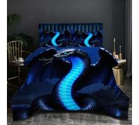 Dozrmey Couette Lit Carre 200x200 | Serpent Noir, Imprimé 3D Recto-Verso, Remplissage Coton 200GSM, Poids Ideal, Confort Supérieur et Expérience de Sommeil Exceptionnelle sur Grand Lit Q351