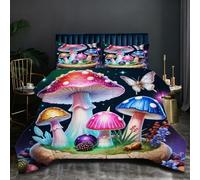 Dozrmey Couette Prestige 240x260 cm | Champignon Coloré, Format Maxi Confort, Microfibre et Remplissage Coton, Poids Généreux et Enveloppant, Ensemble 3 Pièces pour Lit King Size Q27