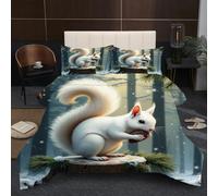 Dozrmey Couette Prestige 240x260 cm | éCureuil Animal, Format Maxi Confort, Microfibre et Remplissage Coton, Poids Généreux et Enveloppant, Ensemble 3 Pièces pour Lit King Size B255