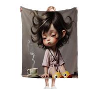 Dozrmey Couverture Flanelle 240x260 cm Adulte Fille AniméE, Flanelle Polaire de Qualité Supérieure, pour Une Décoration d'Intérieur Raffinée, Léger à Porter et Facile à Ranger D36-