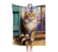 Dozrmey Couverture Plaid Polaire 150 x 200 Enfant Animal Chat, Moelleuse Flanelle Couverture de Lit 2 Personne en Microfibre, Chaude Jeté de Canapé Couverture pour Adultes Enfants D315