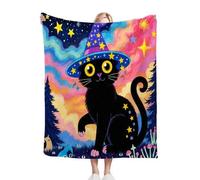 Dozrmey Couverture Plaid Polaire 150 x 200 Enfant Chat Noir, Moelleuse Flanelle Couverture de Lit 2 Personne en Microfibre, Chaude Jeté de Canapé Couverture pour Adultes Enfants D399