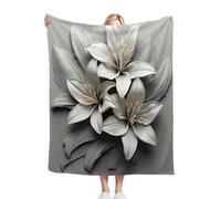 Dozrmey Couverture Plaid Polaire 150 x 200 Enfant Fleur Blanche, Moelleuse Flanelle Couverture de Lit 2 Personne en Microfibre, Chaude Jeté de Canapé Couverture pour Adultes Enfants C24