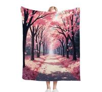 Dozrmey Couverture Plaid Polaire Arbre Rose, Doudou Double Face - Dimension 130x150 cm en Flanelle Duveteuse, Idéale pour Canapé Lit Enfant et Sieste, pour Une Décoration Cosy C380