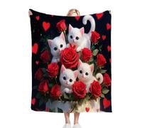 Dozrmey Couverture Plaid Polaire Chat Rose, Doudou Double Face - Dimension 130x150 cm en Flanelle Duveteuse, Idéale pour Canapé Lit Enfant et Sieste, pour Une Décoration Cosy L396-