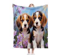 Dozrmey Couverture Plaid Polaire Chien Coloré, Doudou Double Face - Dimension 130x150 cm en Flanelle Duveteuse, Idéale pour Canapé Lit Enfant et Sieste, pour Une Décoration Cosy D312-