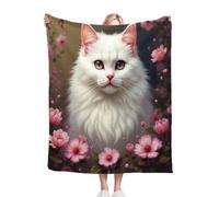 Dozrmey Couverture Plaid Polaire Enfant 130x150 Chat Animal, 3D Impression Douce Flanelle Couverture Lit 1 Personnes en Microfibre, Plaid Jeté de Canapé pour Enfants Animaux C106