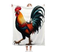 Dozrmey Couverture Plaid Polaire Enfant 130x150 Coq Coloré, 3D Impression Douce Flanelle Couverture Lit 1 Personnes en Microfibre, Plaid Jeté de Canapé pour Enfants AnimauxA3