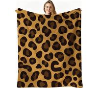 Dozrmey Couverture Plaid Polaire Enfant 130x150 Motif Léopard Jaune, 3D Impression Douce Flanelle Couverture Lit 1 Personnes en Microfibre, Plaid Jeté de Canapé pour Adultes Enfants, AW3068