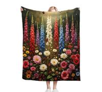 Dozrmey Couverture Plaid Polaire Fleurs Colorées, Doudou Double Face - Dimension 130x150 cm en Flanelle Duveteuse, Idéale pour Canapé Lit Enfant et Sieste, pour Une Décoration Cosy C338