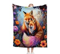 Dozrmey Couverture Polaire 180x220 Adulte Animal Renard, Chaude Plaid Canapé Chambre Salon Couverture, Moelleuse Flanelle Couverture Polaire pour Cadeau Femme, 180 x 220 cm D17
