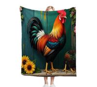 Dozrmey Couverture Polaire 180x220 Adulte Coq Coloré, Chaude Plaid Canapé Chambre Salon Couverture, Moelleuse Flanelle Couverture Polaire pour Cadeau Femme, 180 x 220 cmA2