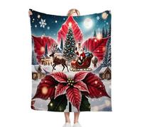 Dozrmey Couverture Polaire 180x220 Adulte Père Noël, Chaude Plaid Canapé Chambre Salon Couverture, Moelleuse Flanelle Couverture Polaire pour Cadeau Femme, 180 x 220 cm D62