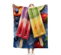 Dozrmey Couverture Polaire 240 x 260 BâTonnets GlacéS Colorés, Plaid Canape en Microfibre Lit 2 Personnes, Moelleuse et Chaude Couverture Polaire pour Jeté de Canapé, 240 x 260 cm