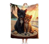 Dozrmey Couverture Polaire 240 x 260 Chat Animal, Plaid Canape en Microfibre Lit 2 Personnes, Moelleuse et Chaude Couverture Polaire pour Jeté de Canapé, 240 x 260 cm C91